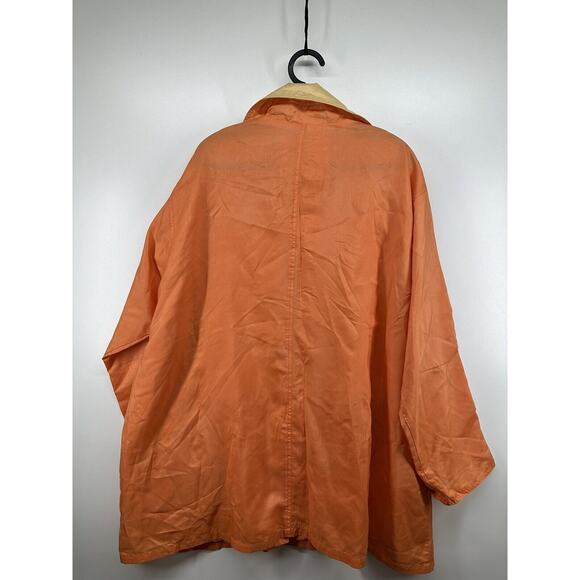 Vintage Atlantic Beach Sz 2X Gold‎ Orange Shiny Windbreaker Tiger Button Jacket - Picture 6 of 9